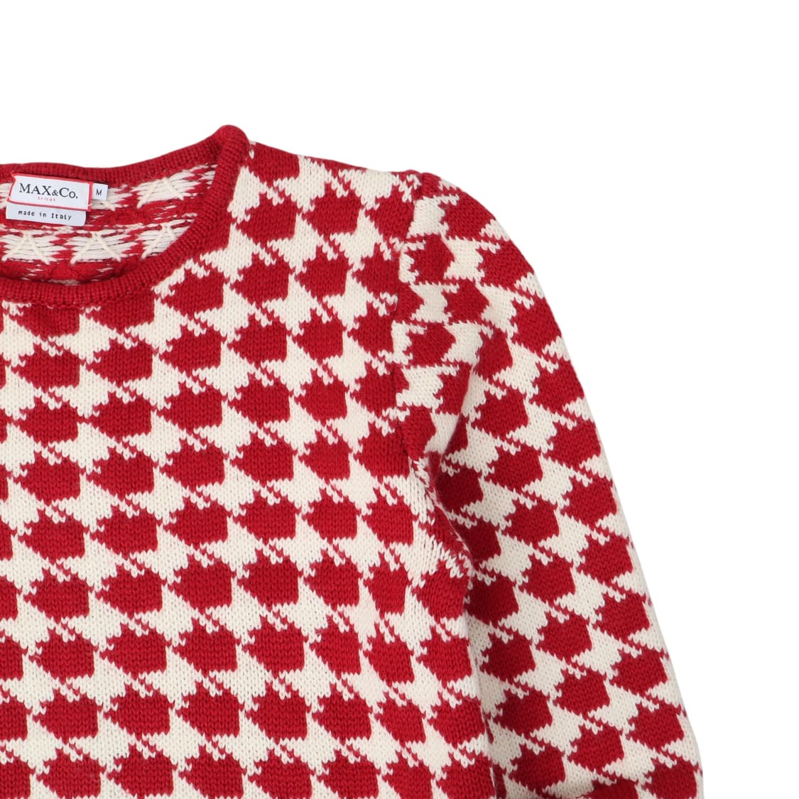 막스앤코 하운드투스 체크 레드 니트 상품이미지3