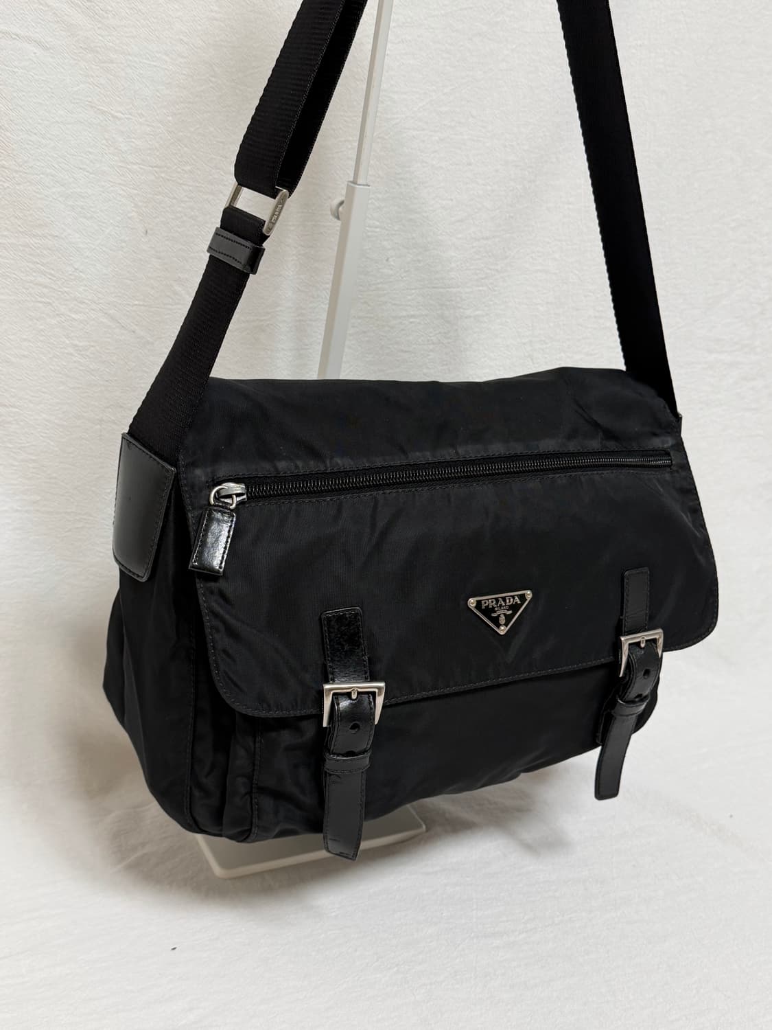 정품 프라다 포코노 나일론 원포켓 블랙 메신저백 크로스백 숄더백 상품이미지5