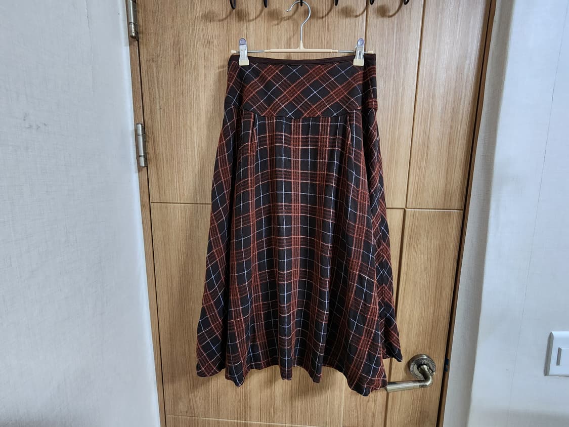 (25)여성 써스데이아일랜드 빈티지 체크 스커트 상품이미지3