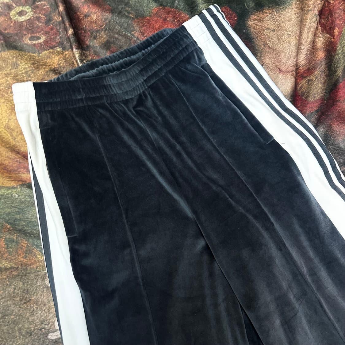 아디다스 빈티지 사이드버튼 블랙벨벳와이드트랙팬츠 XL 상품이미지2