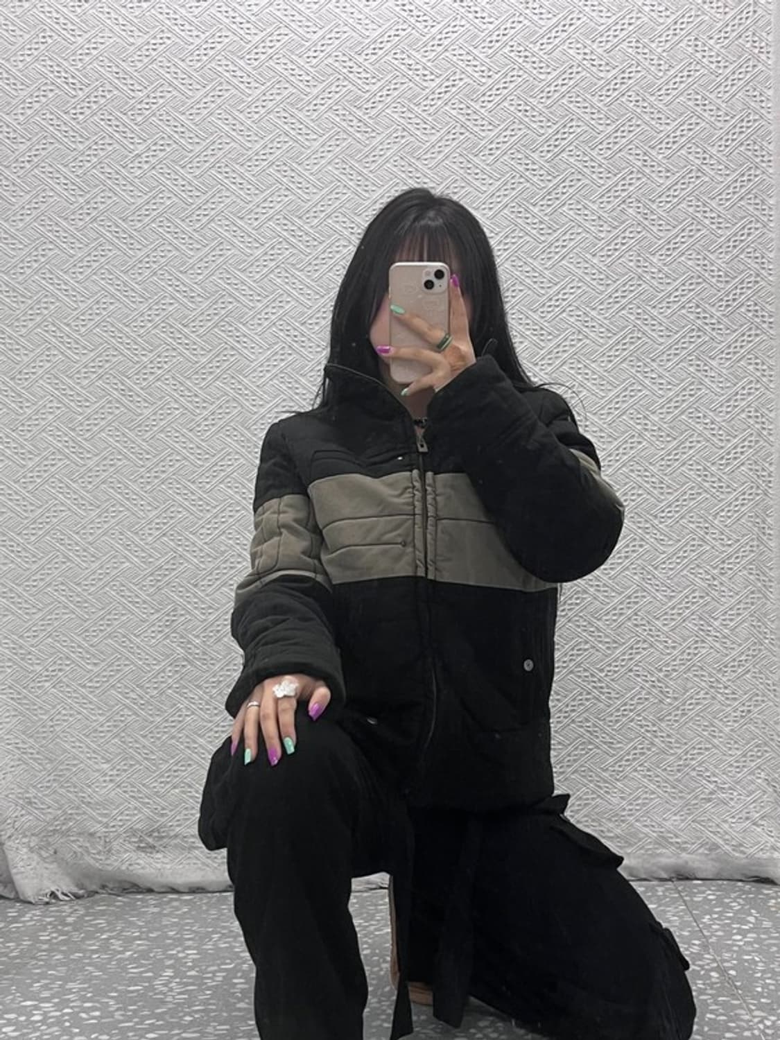 지스타 로우 컨트리 레트로 배색 패딩 자켓 M C07362 상품이미지1