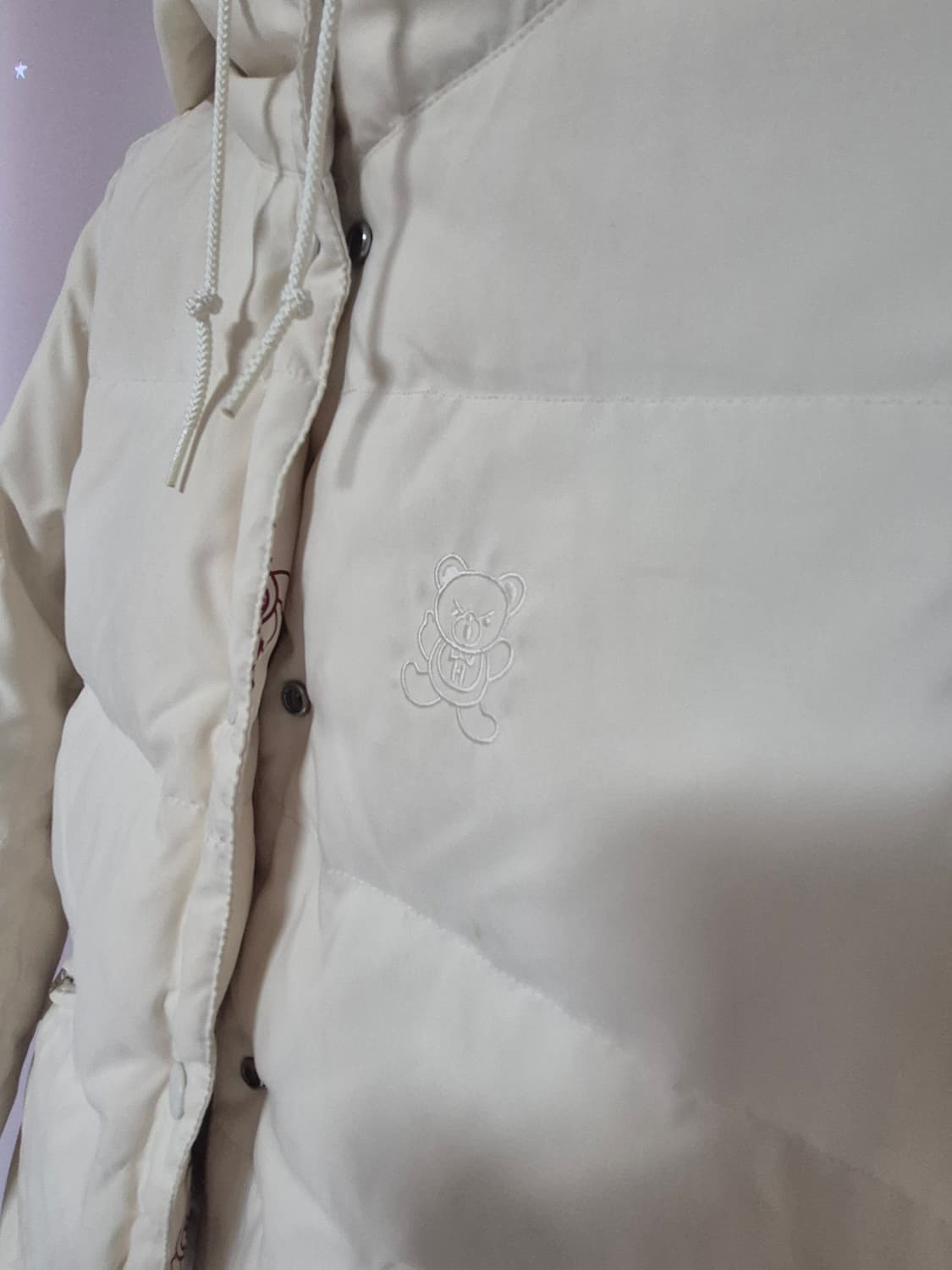 히스테릭글래머 빈티지 퍽베어 리버시블 경량 패딩 아이보리 상품이미지9