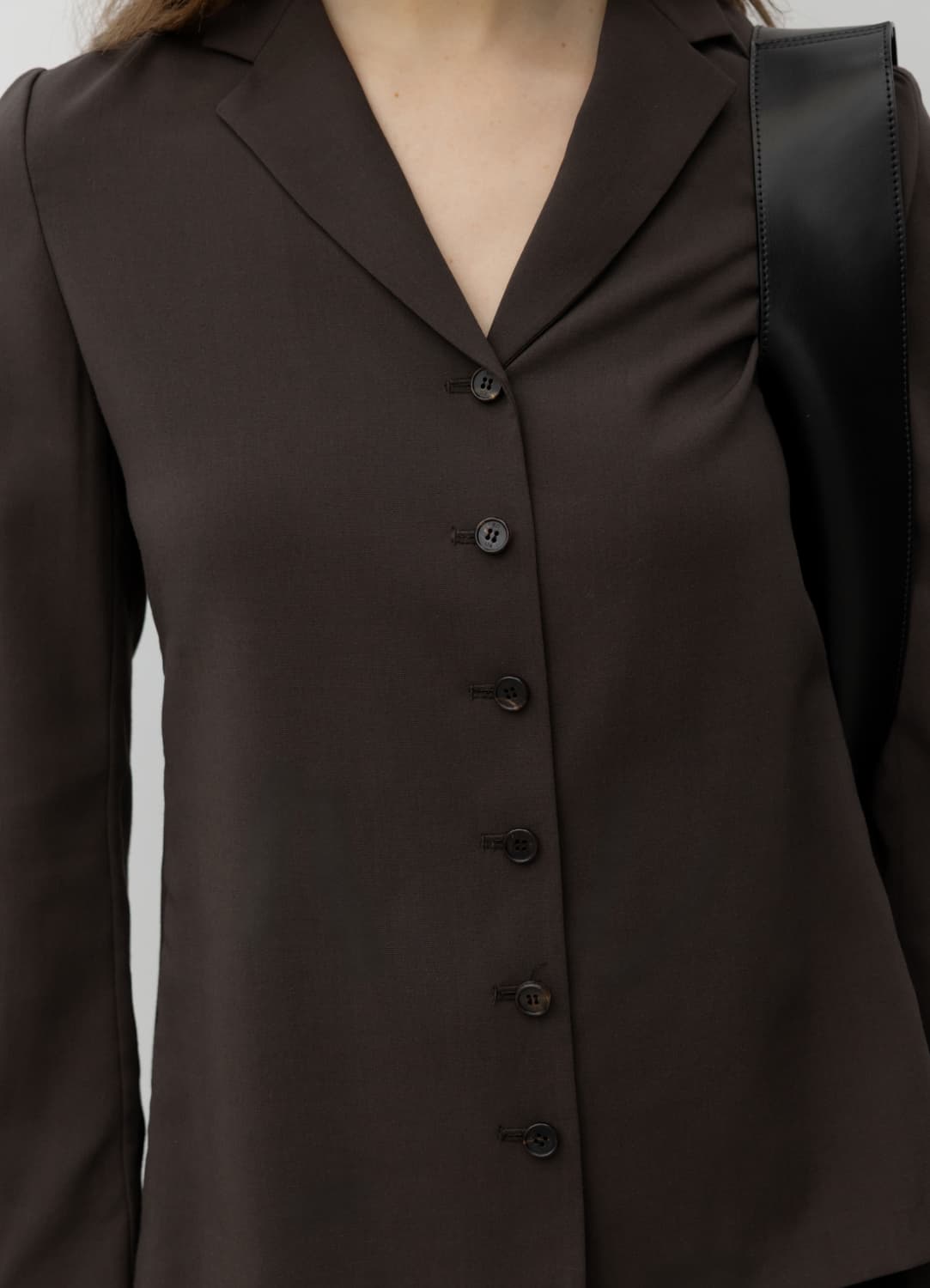 lfm rene sheer button jacket 브라운 상품이미지2