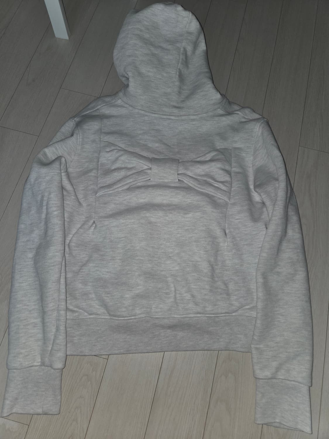 체메씨 BOW HOODIE (WHITE MELANGE) 상품이미지2