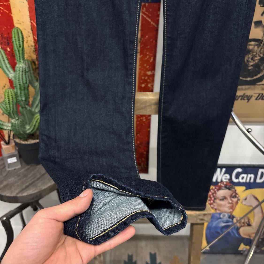 00s 랭글러 재팬라인 빅W 포켓 라이트코튼 데님팬츠 N1200    상품이미지4