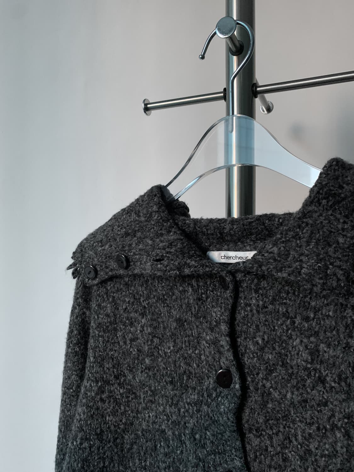 Button High Neck Wool Cardigan 상품이미지3