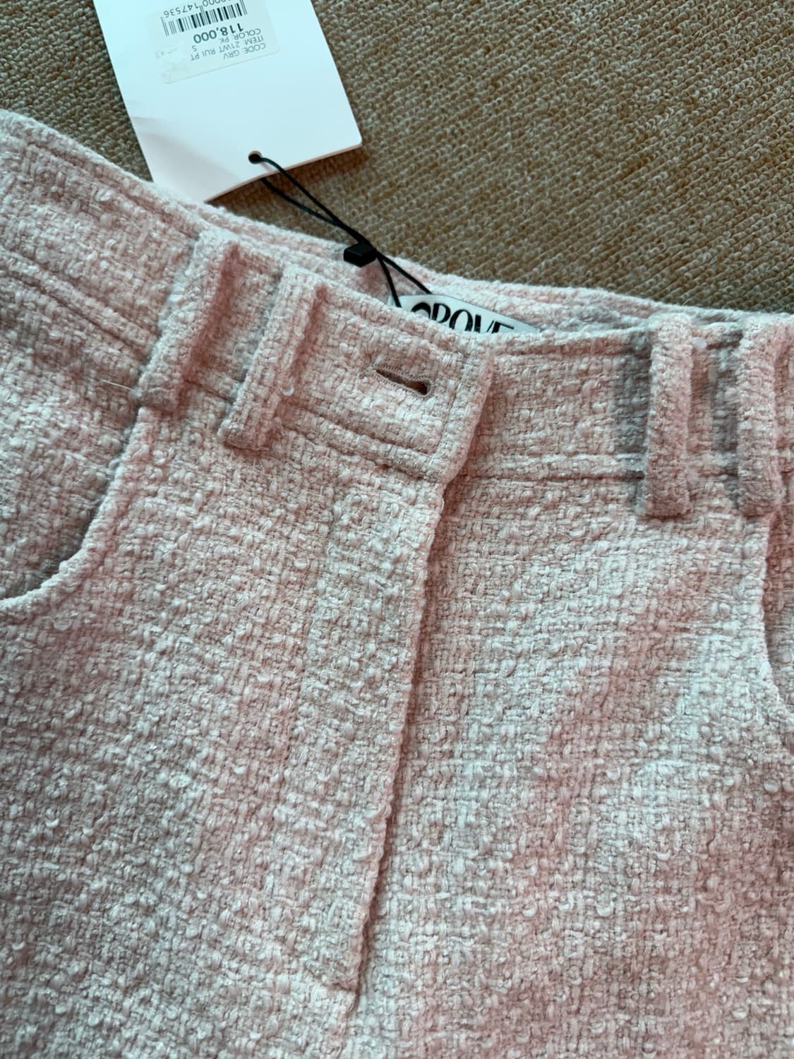 Grove연핑크 트위드 슬렉스  마른 55   새상품 상품이미지2