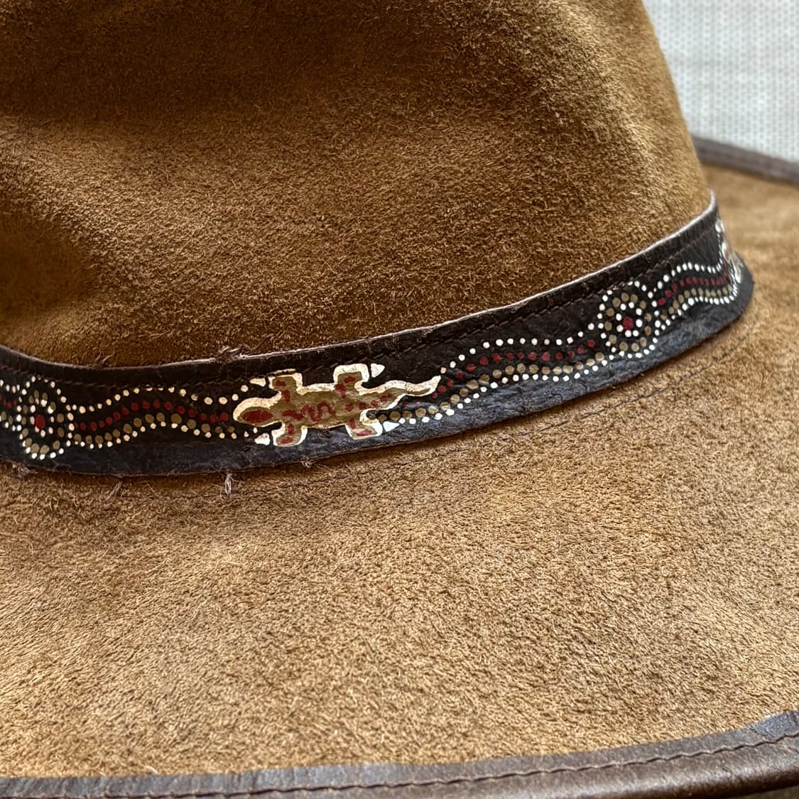 90s 오스트레일리아 TOBWABBA 스웨이드 레더 카우보이 햇 상품이미지5