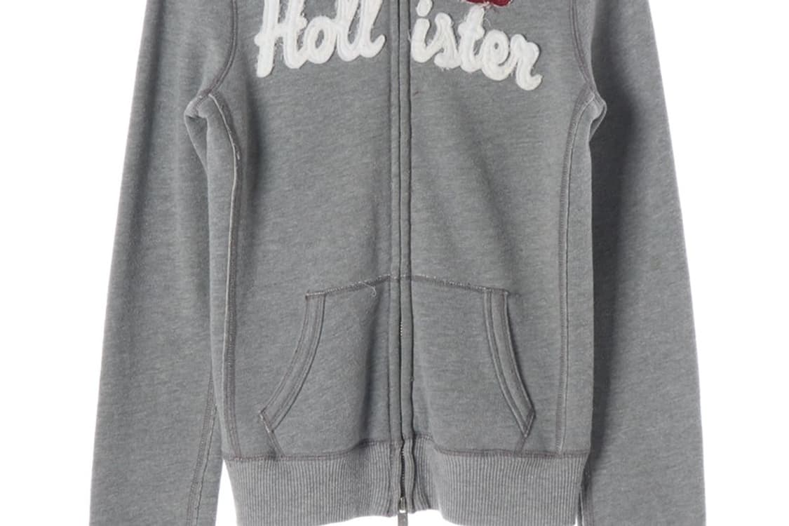 홀리스터 시그니처 스펠아웃 자수 후드집업 그레이 S 상품이미지4