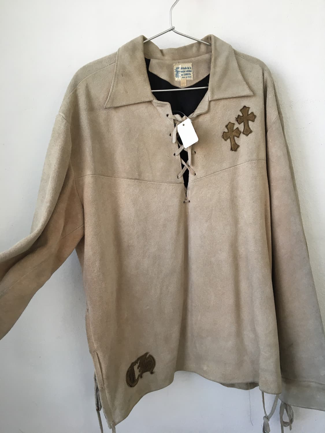 Cross patch point suede top 상품이미지6