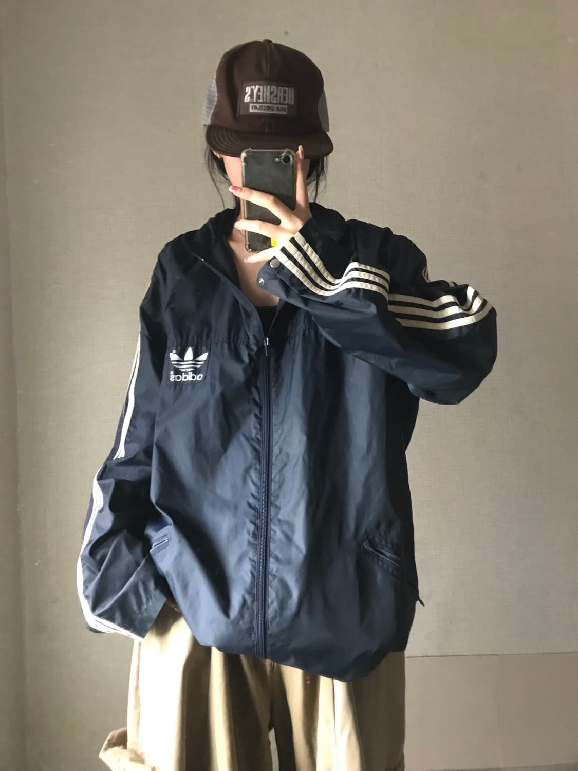 아디다스 올드스쿨 오버핏 바람막이 상품이미지1