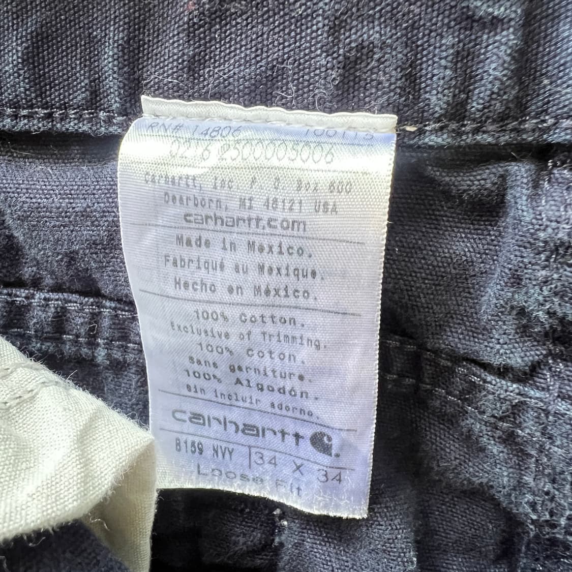 칼하트 카펜터 워크팬츠 B159 NVY 상품이미지4