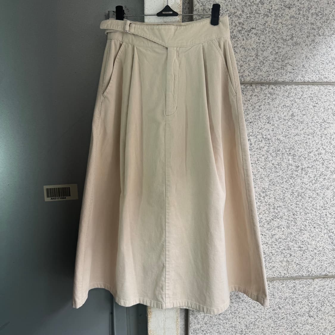 GU 벨티드 코듀로이 롱 스커트 상품이미지1