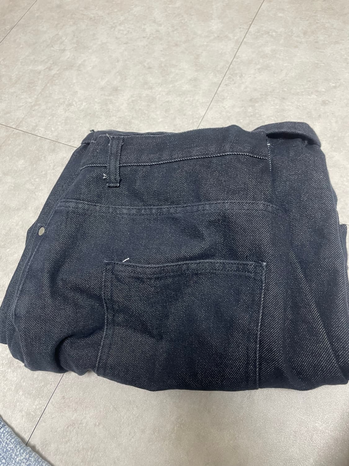 헌도피 와이드 논페이드 데님팬츠 상품이미지2