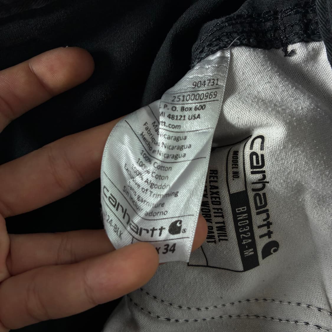 Carhartt  칼하트  블랙 카고 워크 카펜터 팬츠  상품이미지9