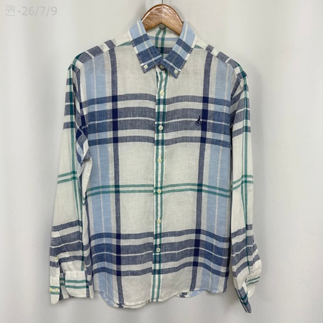 빈폴 남자 마100% 마 체크셔츠 남장 100 상품이미지1