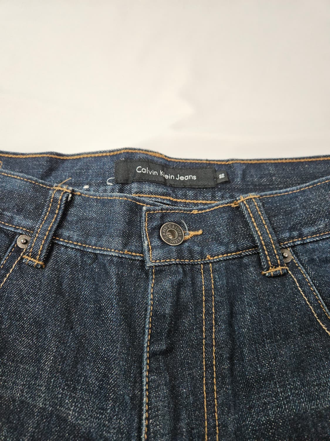 캘빈클라인 가죽패치 데님팬츠 청바지 릴렉스핏 32 상품이미지4