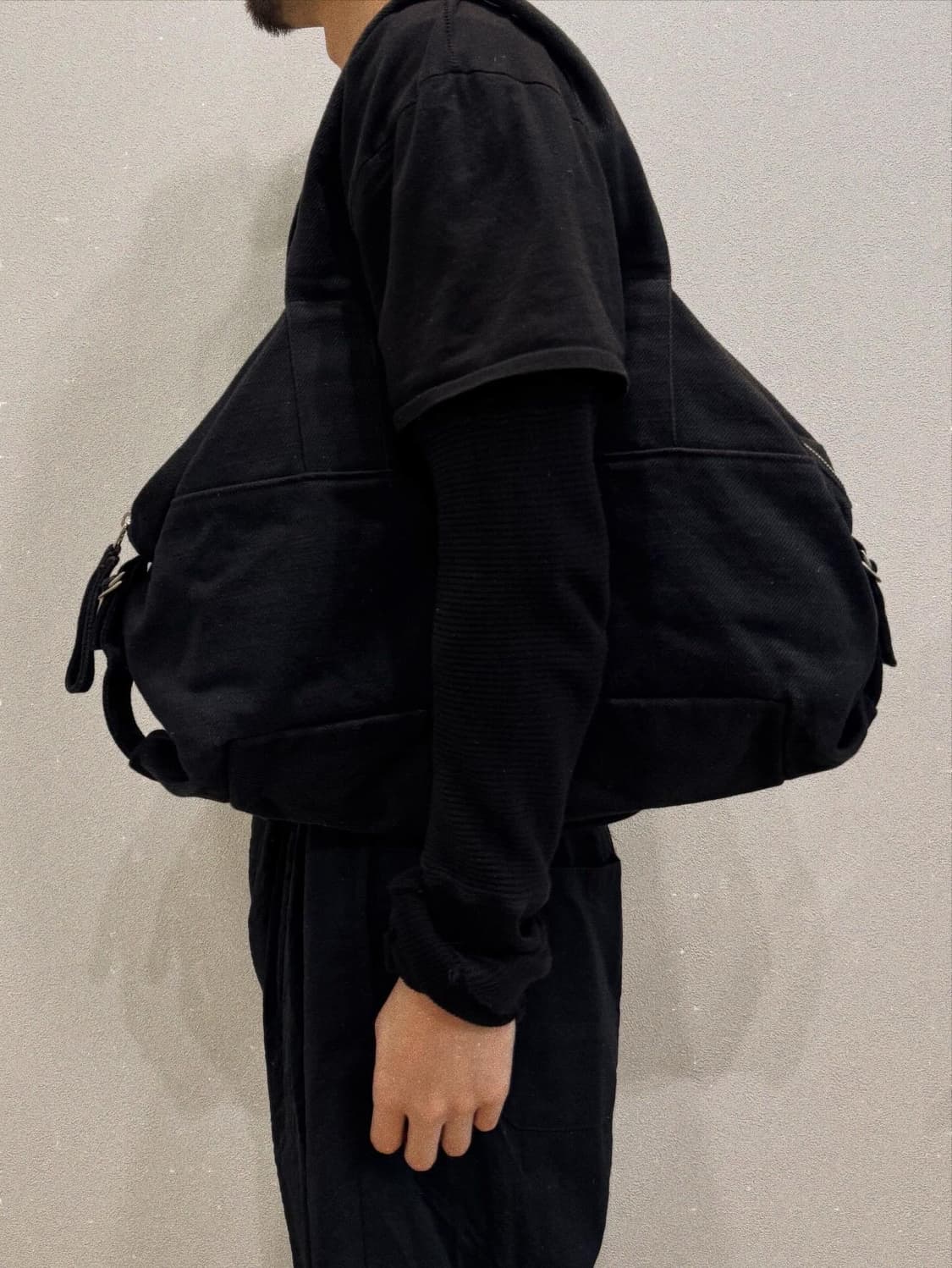 요지야마모토 코튼 지퍼 유틸리티 볼링 백 상품이미지1