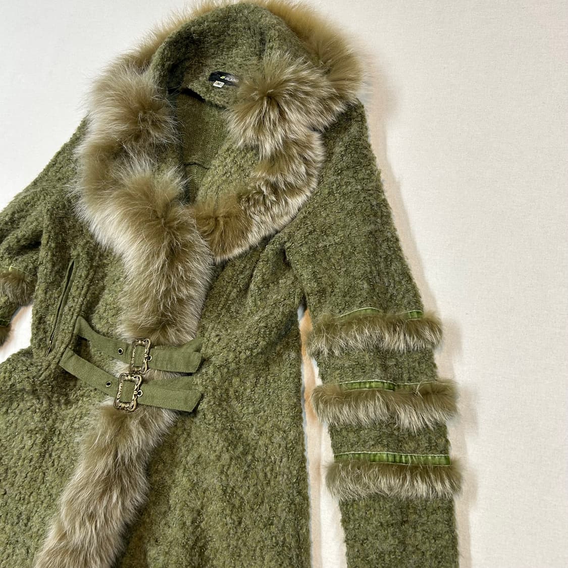 M) Y2K 페어리 그런지 퍼 트리밍 가디건 재킷 상품이미지4