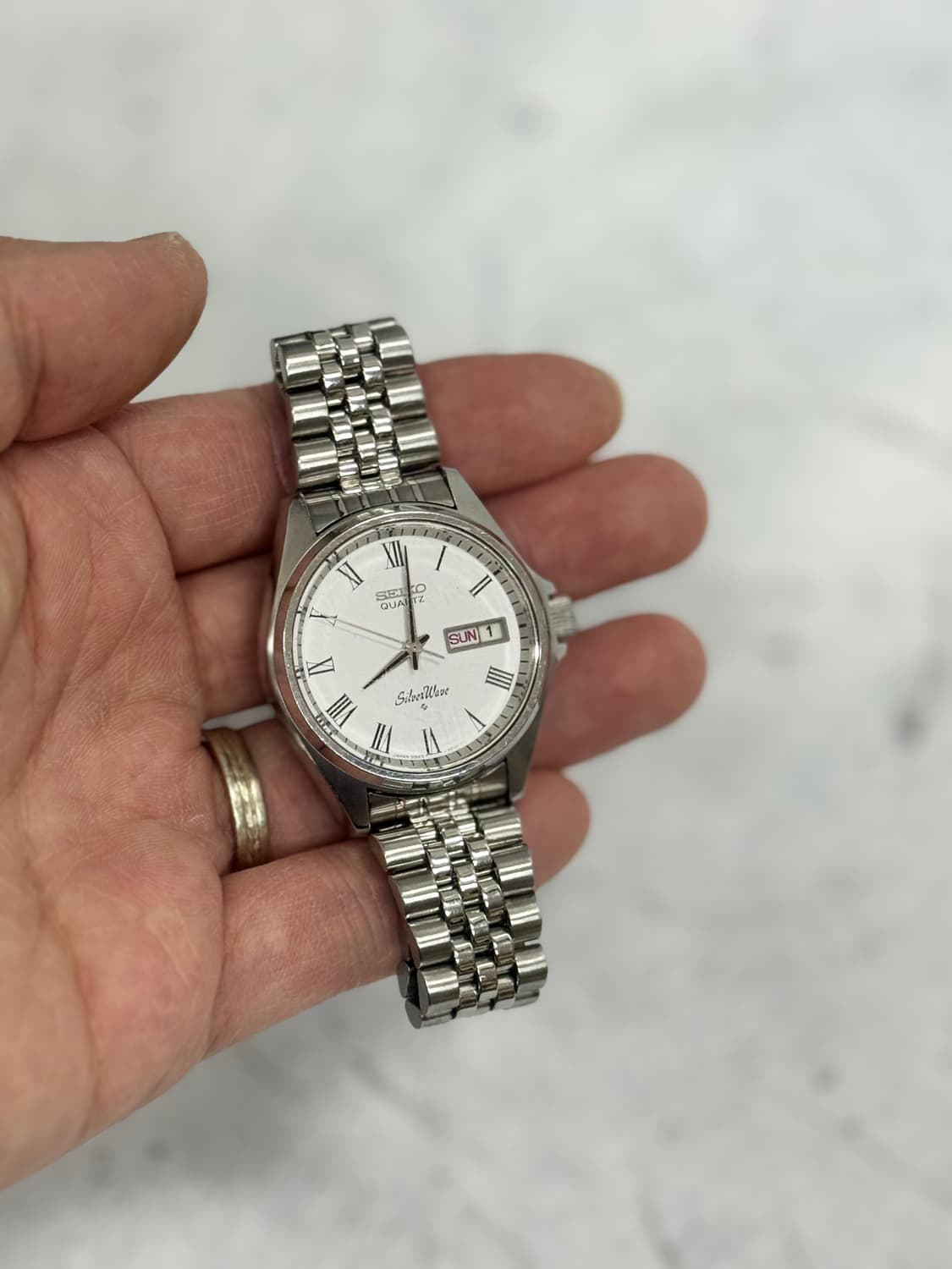 70s 빈티지 세이코 실버웨이브 로마인덱스 쿼츠 상품이미지9