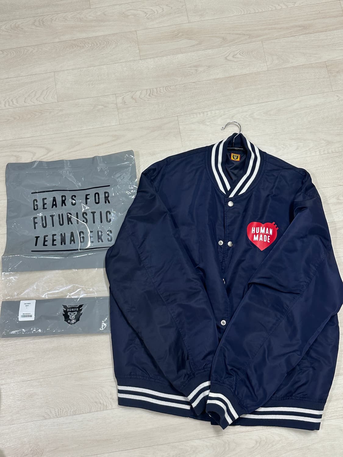 휴먼메이드 바시티 자켓 네이비 L 상품이미지5