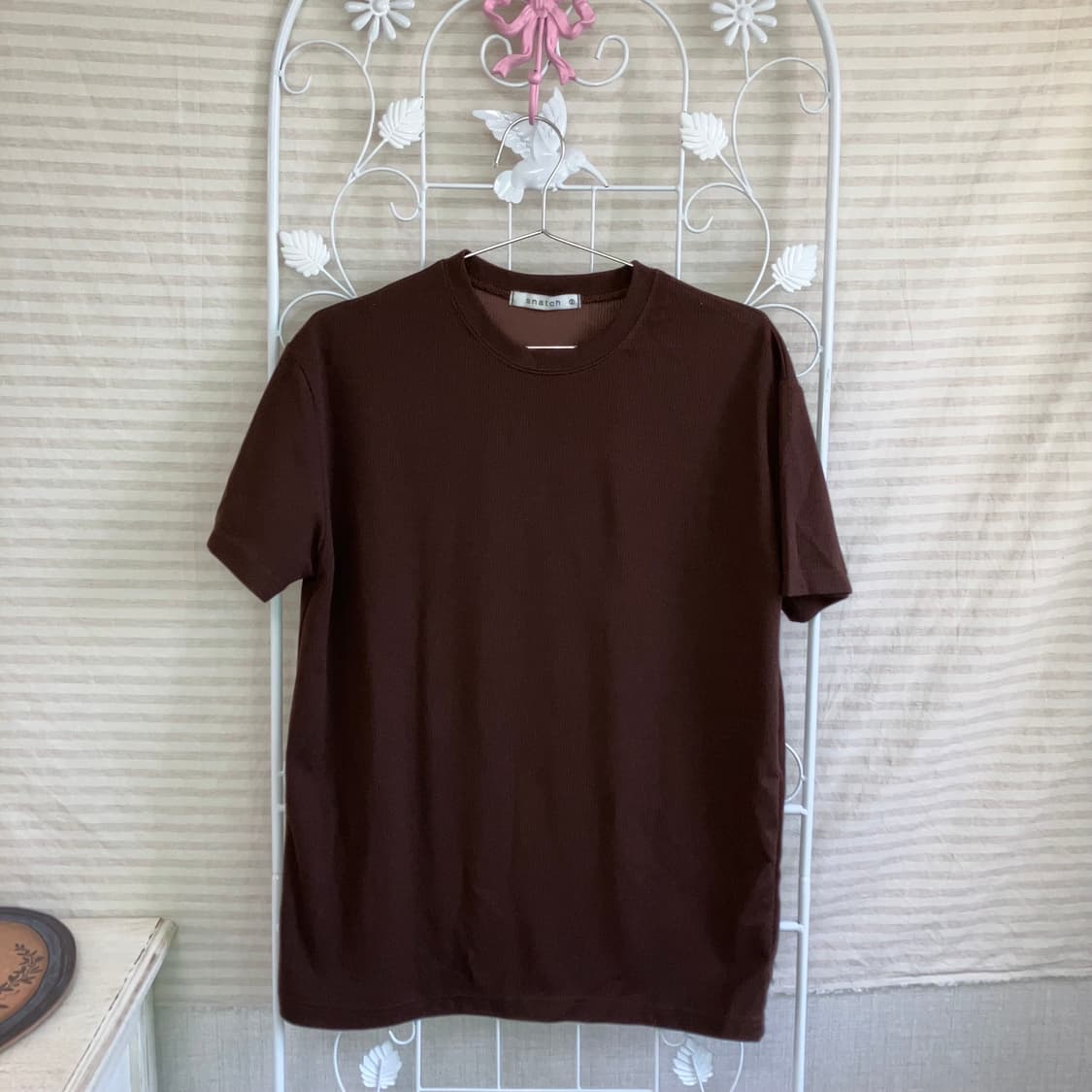 빈티지 머슬핏 브라운 반팔 티셔츠 y2k 스트릿 갸루 펑키457 상품이미지1