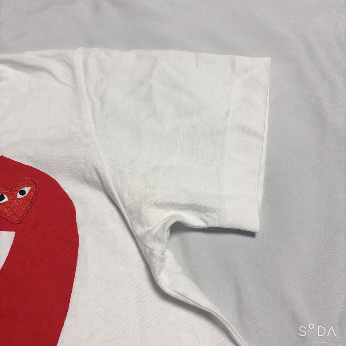 꼼데가르송 빅하트 반팔 티셔츠 화이트 L 상품이미지5