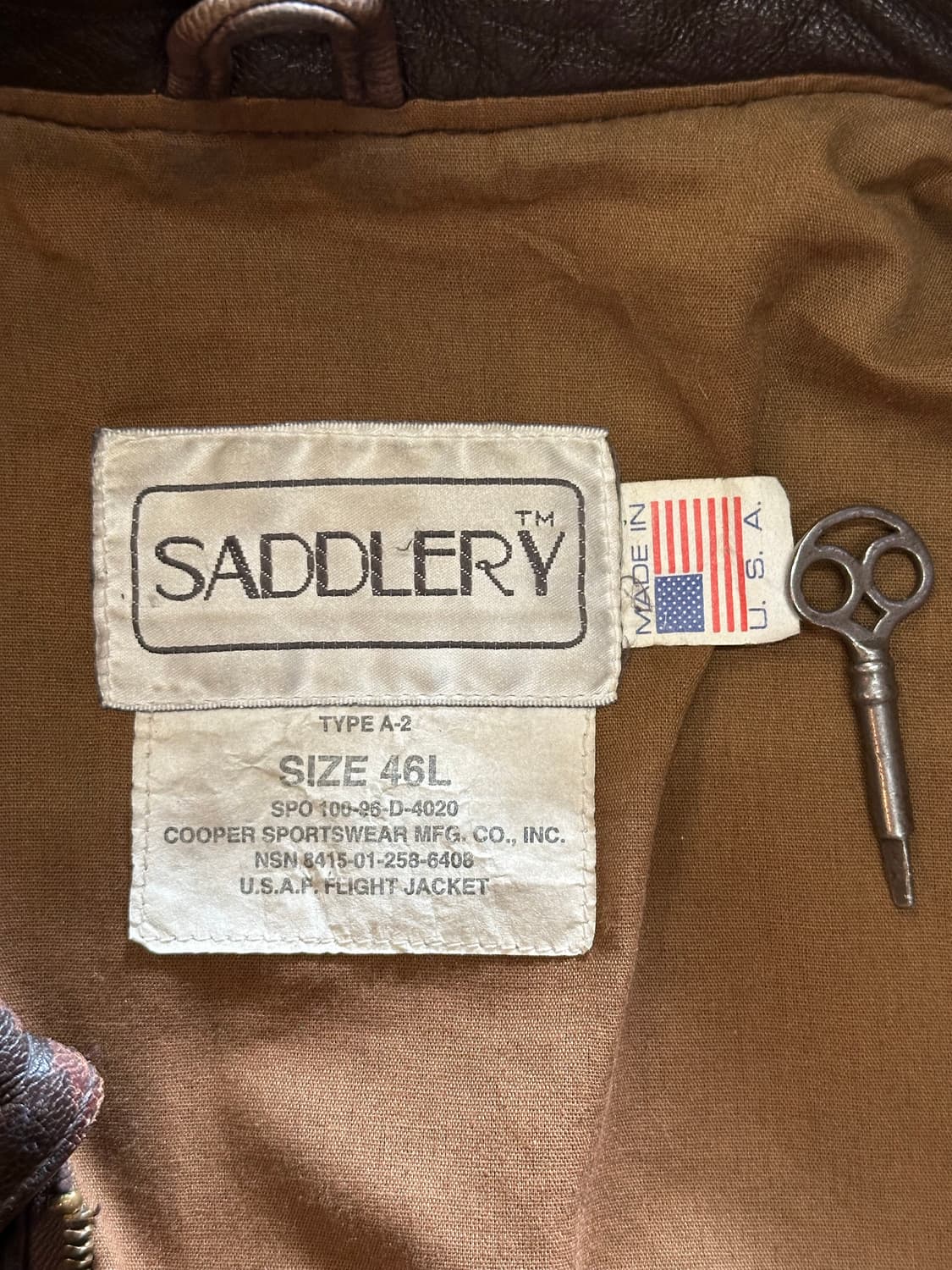 USA A-2 고트스킨 플라이트 자켓 - 46L 상품이미지9