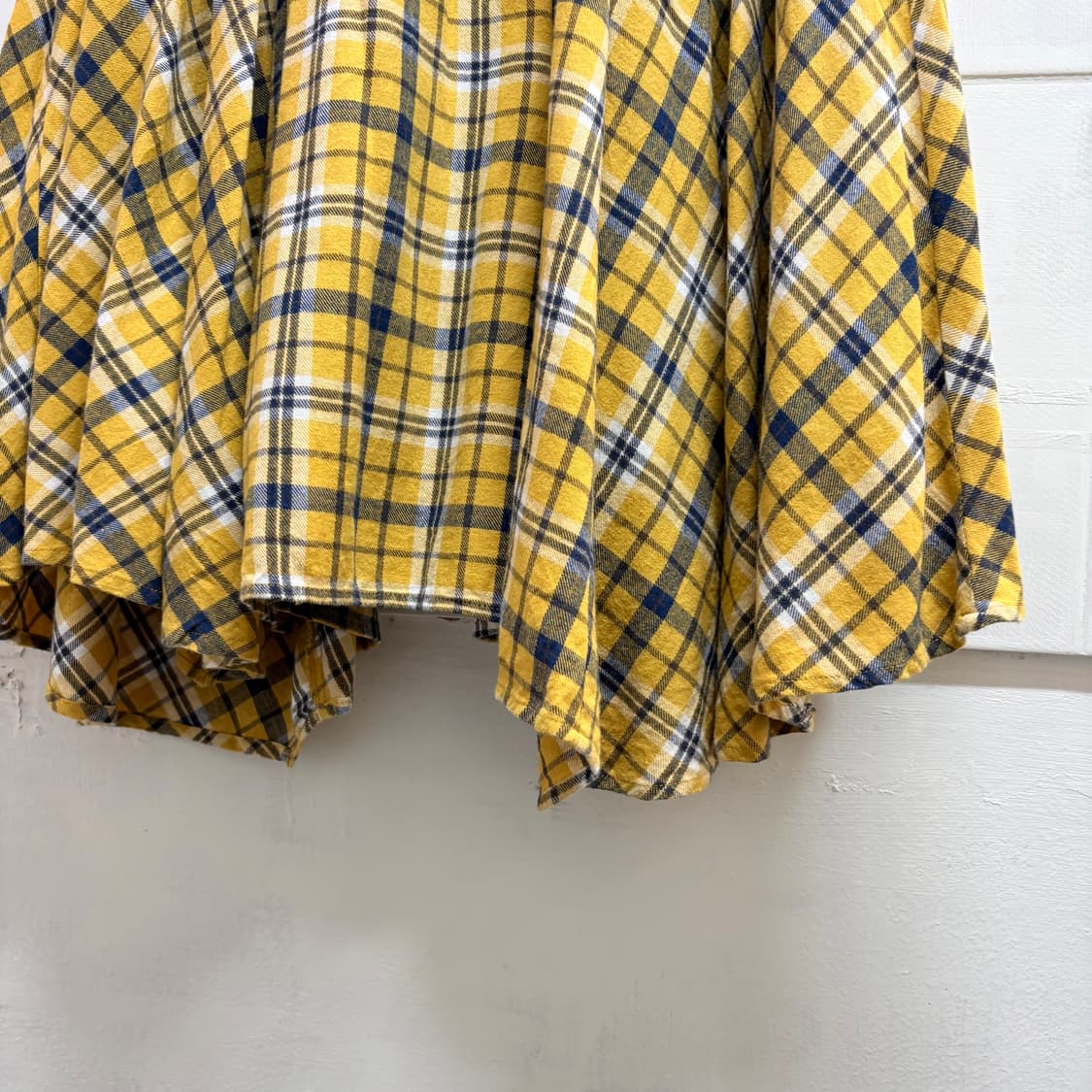 코튼 언발 체크 롱 플레어 스커트 치마 (JPN) 상품이미지3