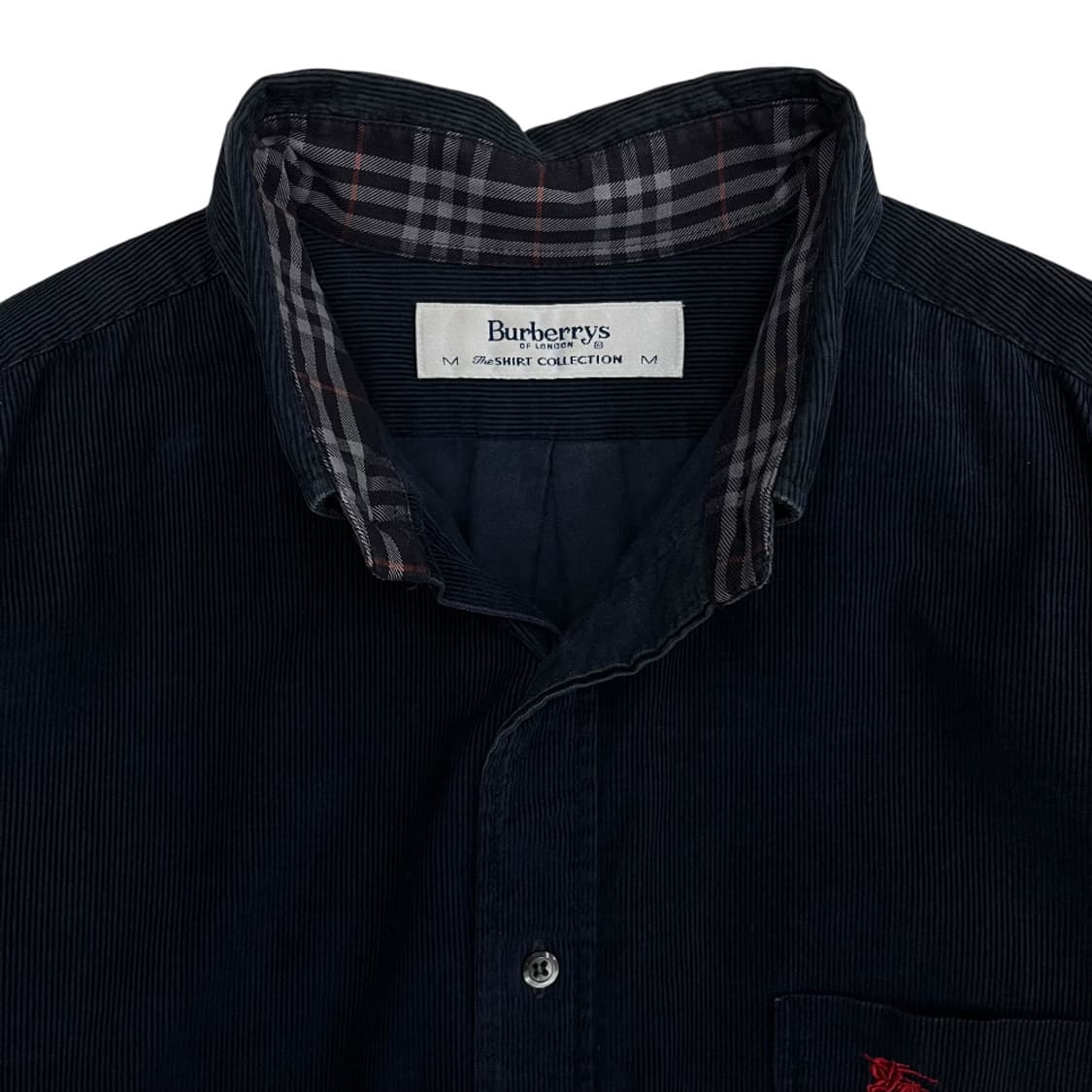 버버리 자수로고 네이비 골덴 셔츠 M 상품이미지4