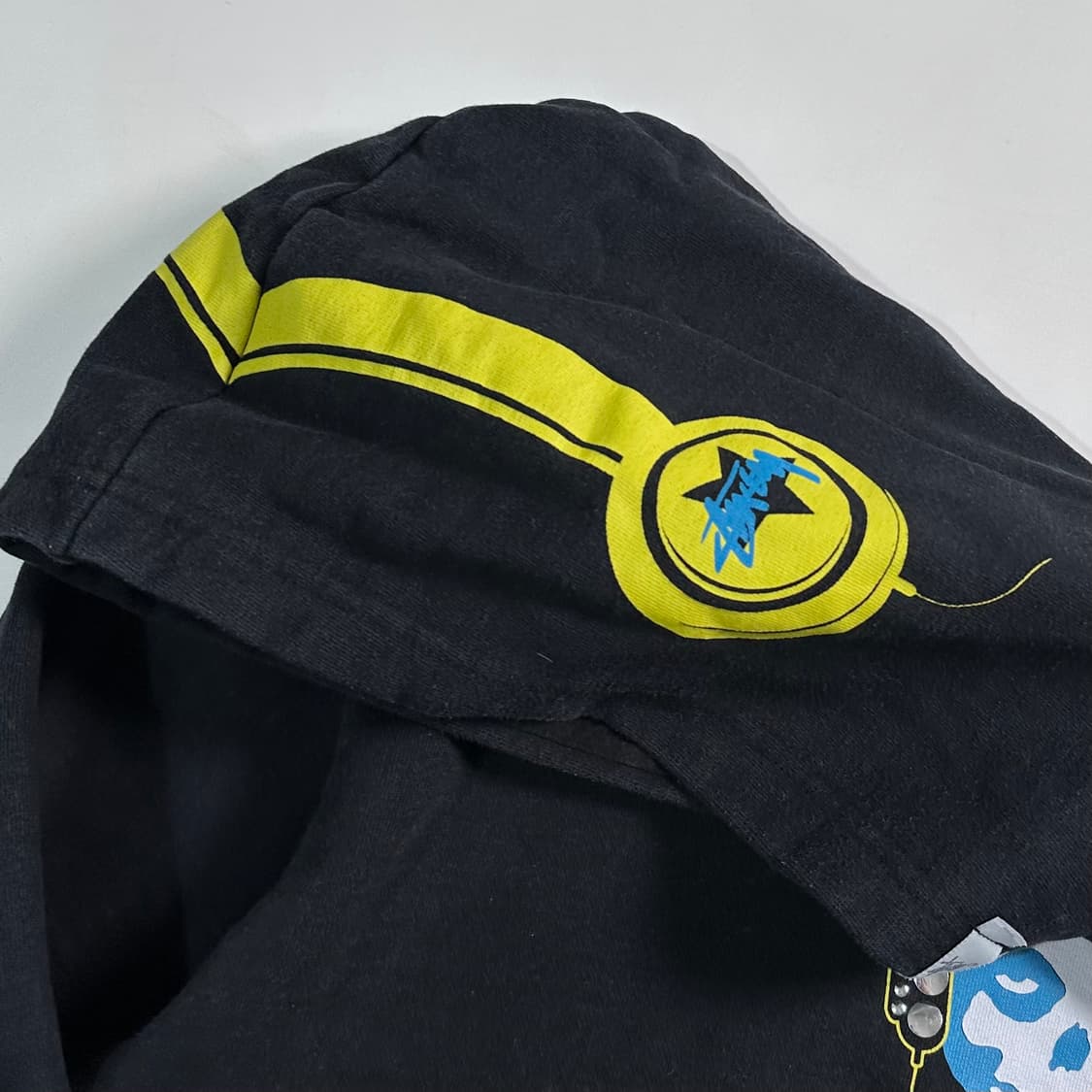 90s 스투시 스컬 헤드폰 후드티 상품이미지6