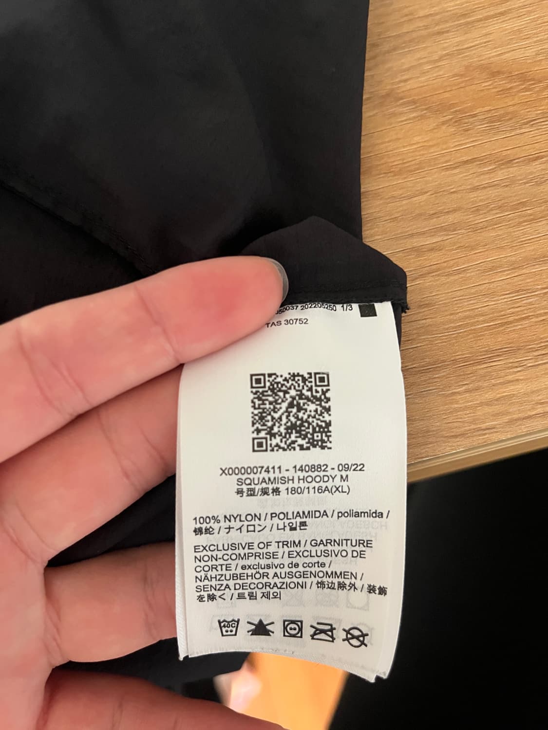 [교신 가능] 아크테릭스 스쿼미시 후드 블랙 XL 상품이미지6