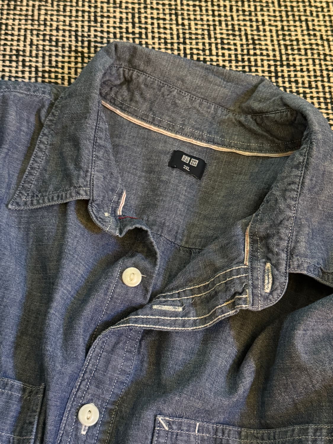 old uniqlo 샴브레이 워크 셔츠 3XL 상품이미지2