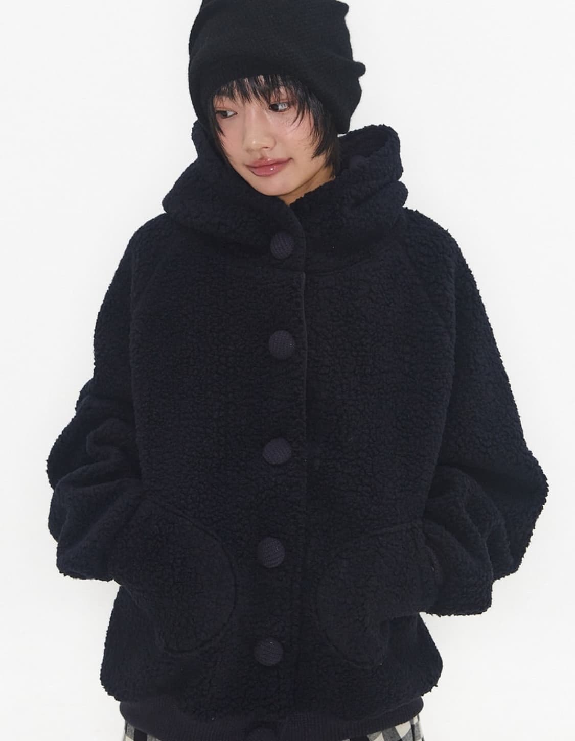 익스파이어드걸 Sherpa Cloud Jacket Navy 상품이미지1