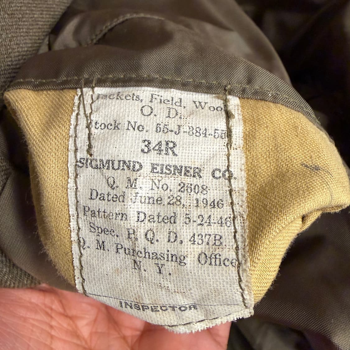 WW2 1943 US Army Ike Jacket 34R 260616-1 상품이미지10