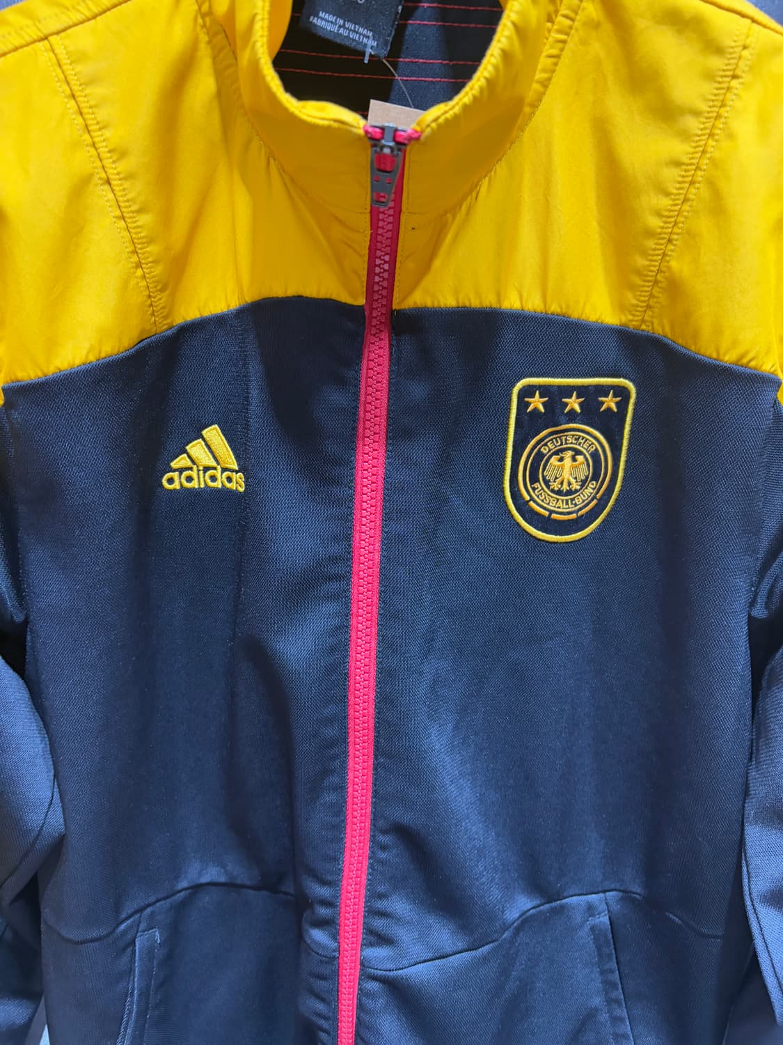S 아디다스 독일 삼선로고 옐로우 배색 트랙탑 상품이미지4