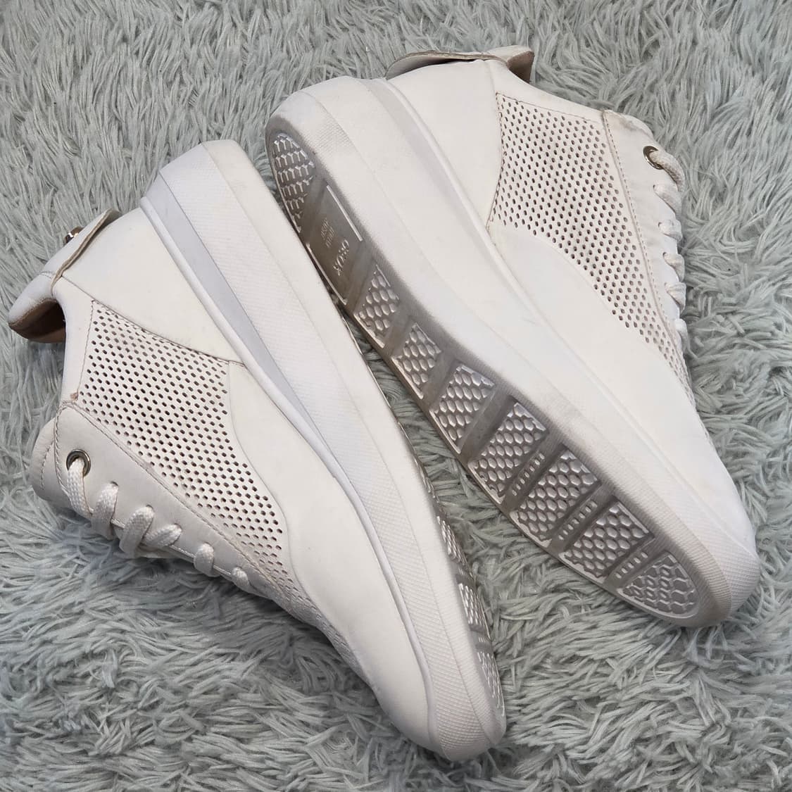 7a-9:제옥스 여성 화이트 가죽 스니커즈(36 EU / 230 mm) 상품이미지7