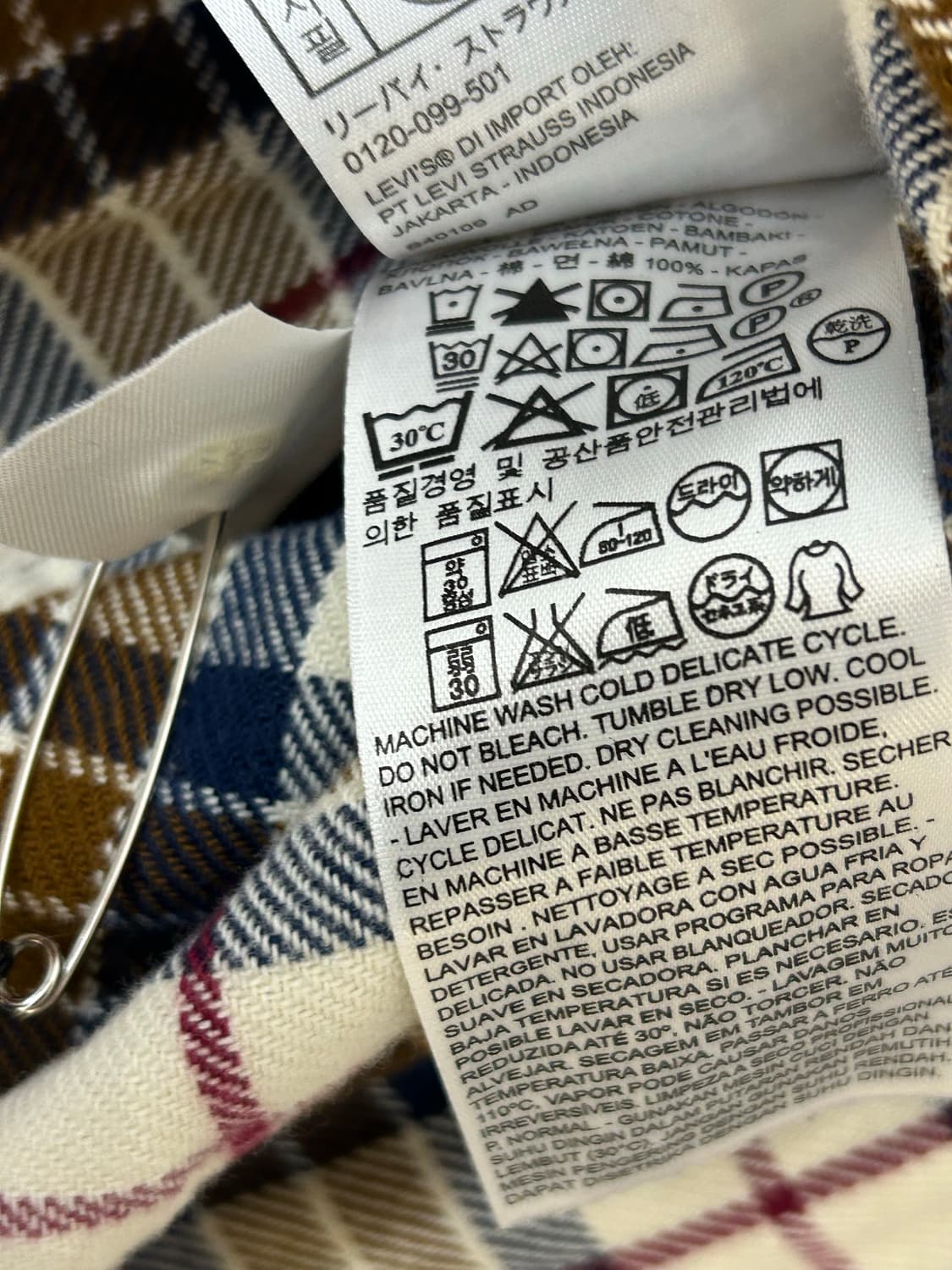 00s Levi's 리바이스 투포켓 웨스턴 체크 셔츠  상품이미지10