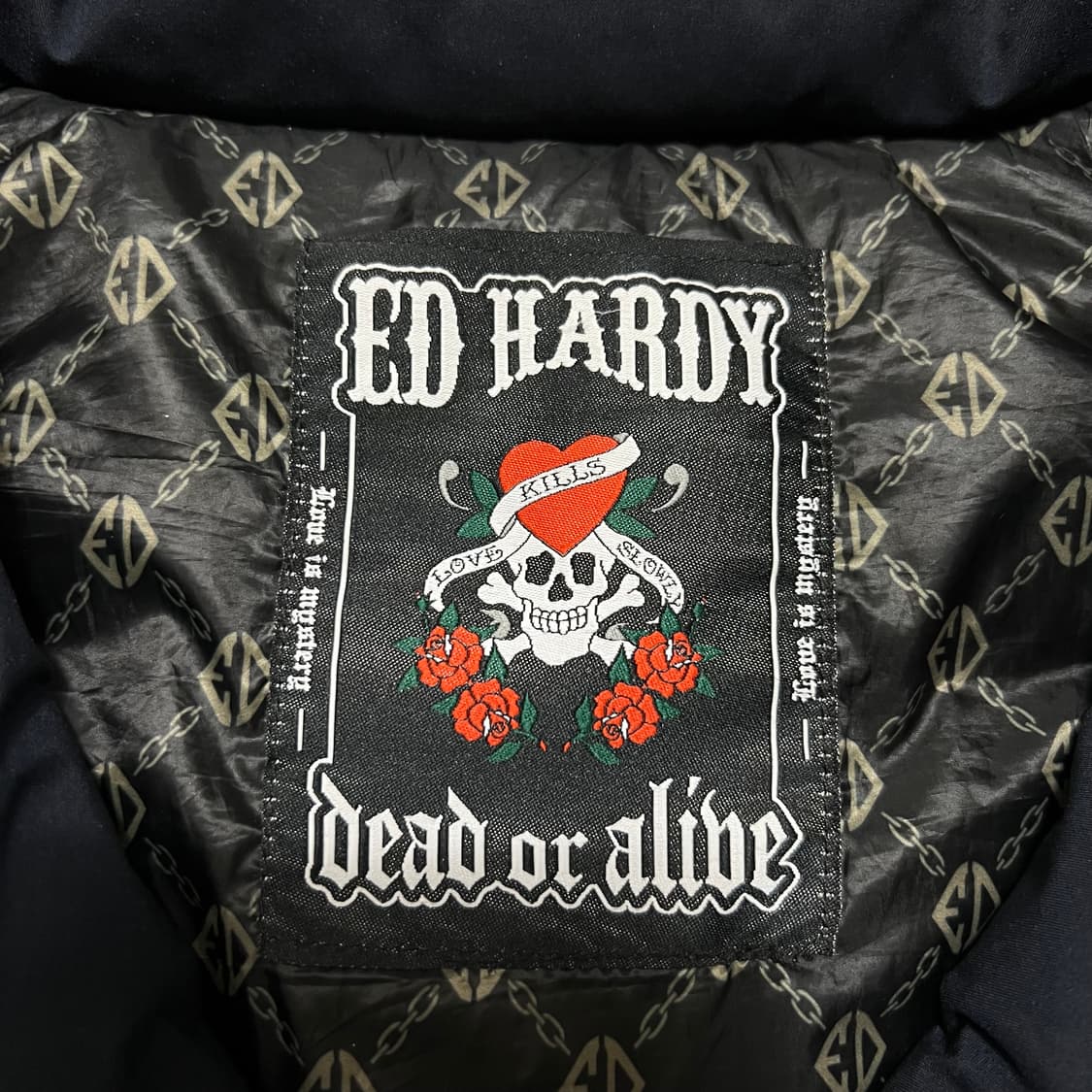 에드하디 스탠드넥 쉐브론 퀼팅 경량패딩 점퍼 [네이비] L/100 상품이미지4