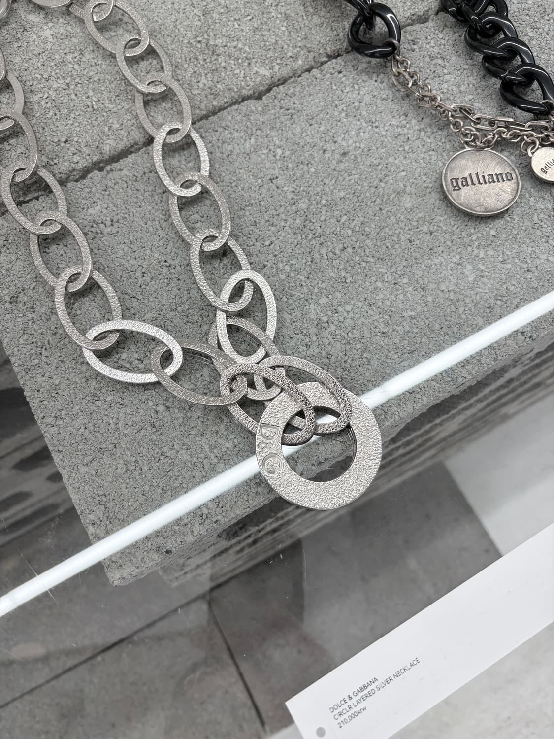 돌체앤가바나 써클 레이어드 실버 목걸이 상품이미지5