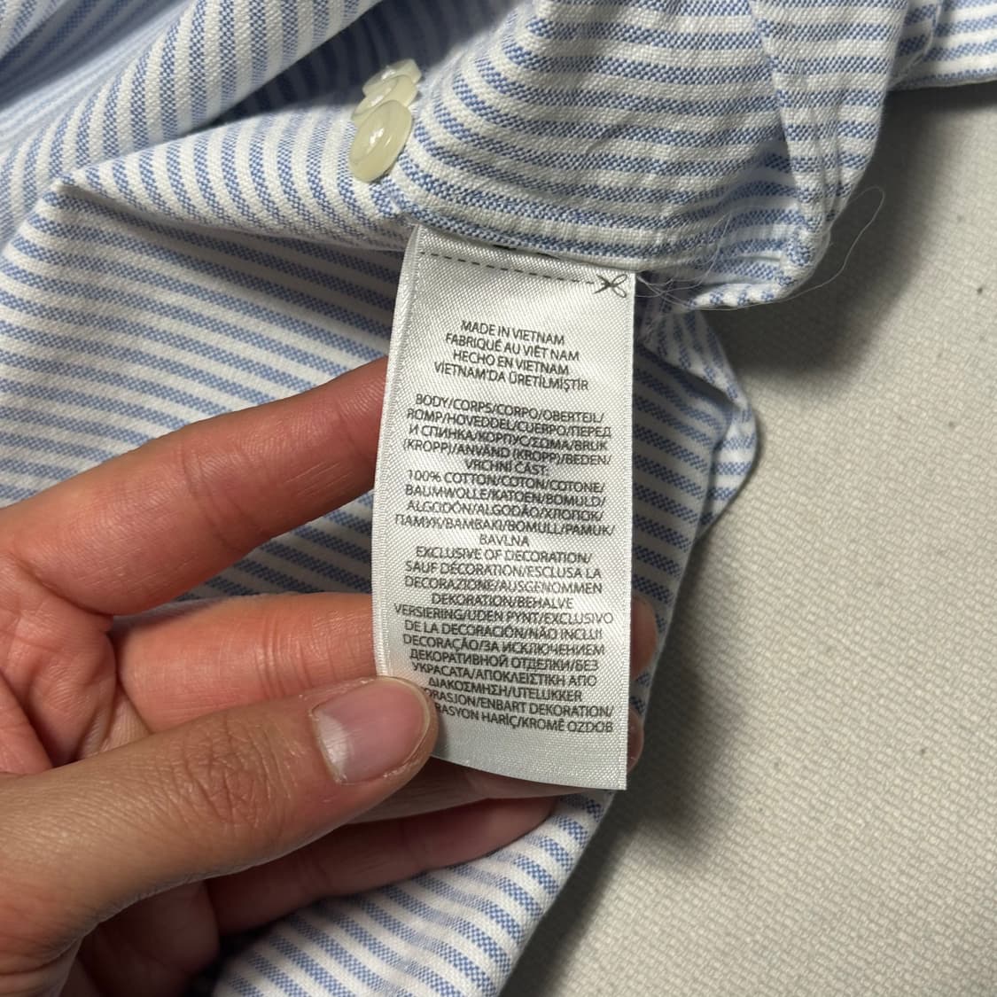 M 폴로랄프로렌 클래식핏 블루 스트라이프 셔츠 상품이미지5