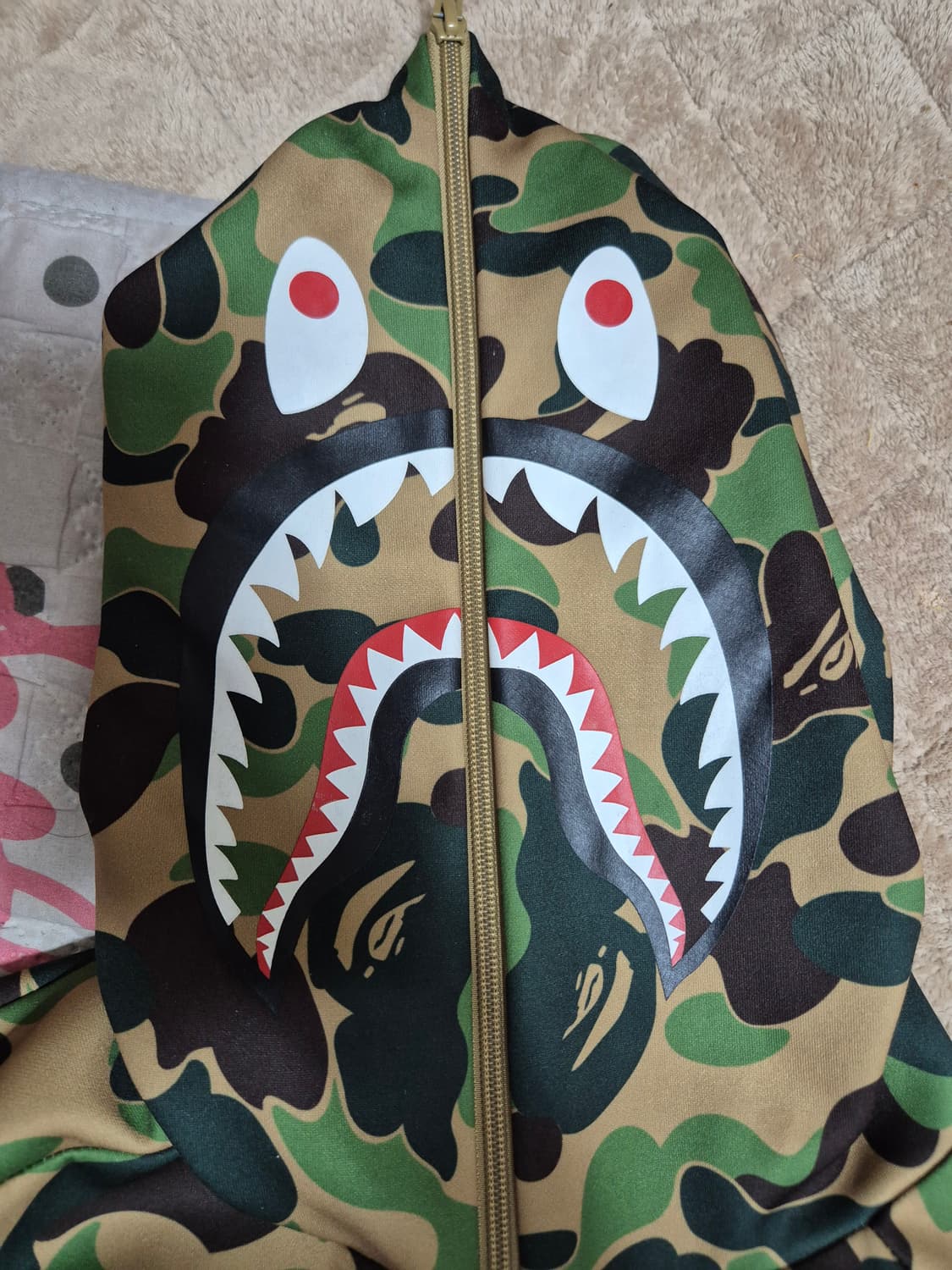 베이프 x 아디다스 슈퍼볼 샤크후드 저지 집업 상품이미지10