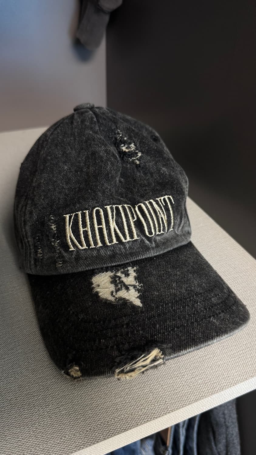 카키포인트 모자 Destroyed Denim cap (gray) 상품이미지2