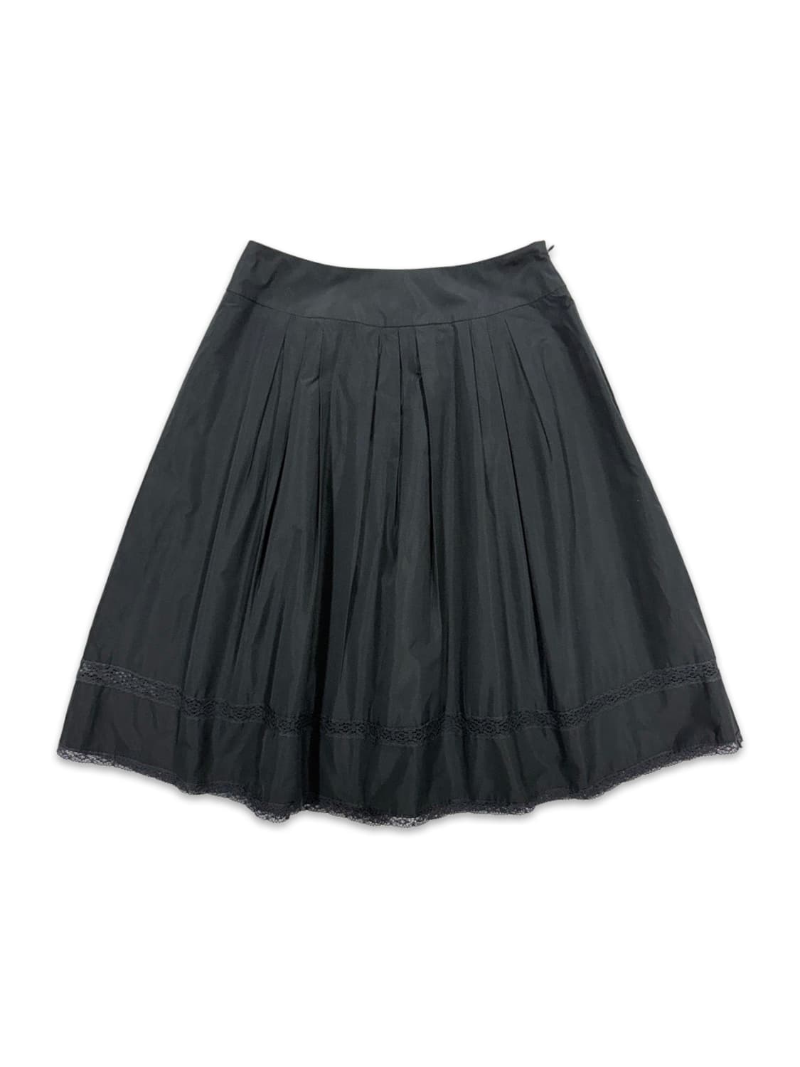 빈티지 FRANCO FERRARO 블랙 플레어 레이스 미디 스커트 상품이미지1