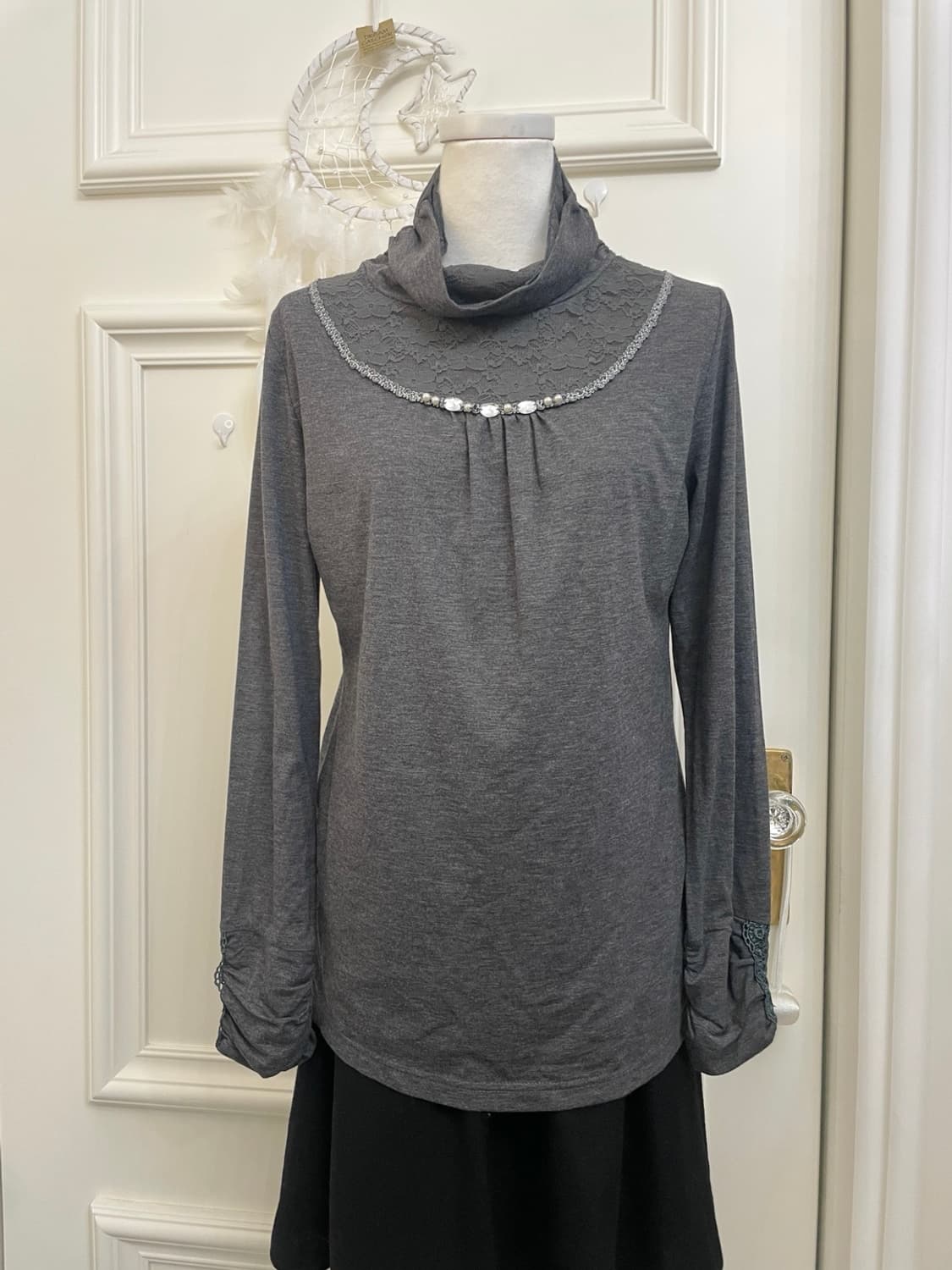 charcoal 3button shirring point cardigan 상품이미지8