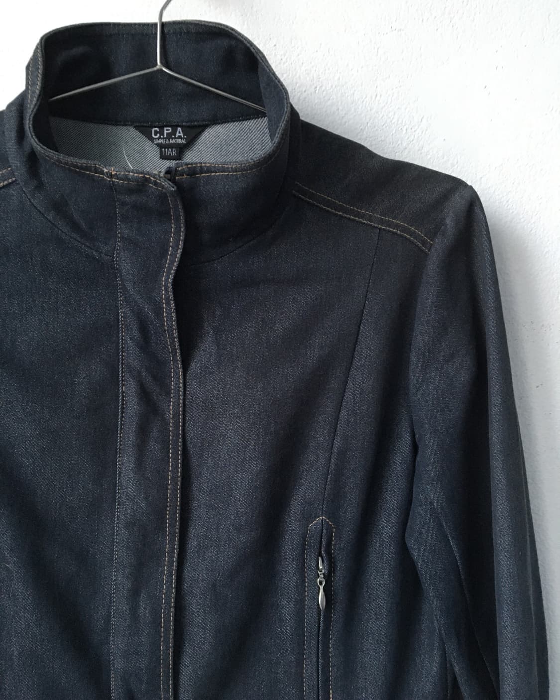 High neck denim zip up jacket 상품이미지4