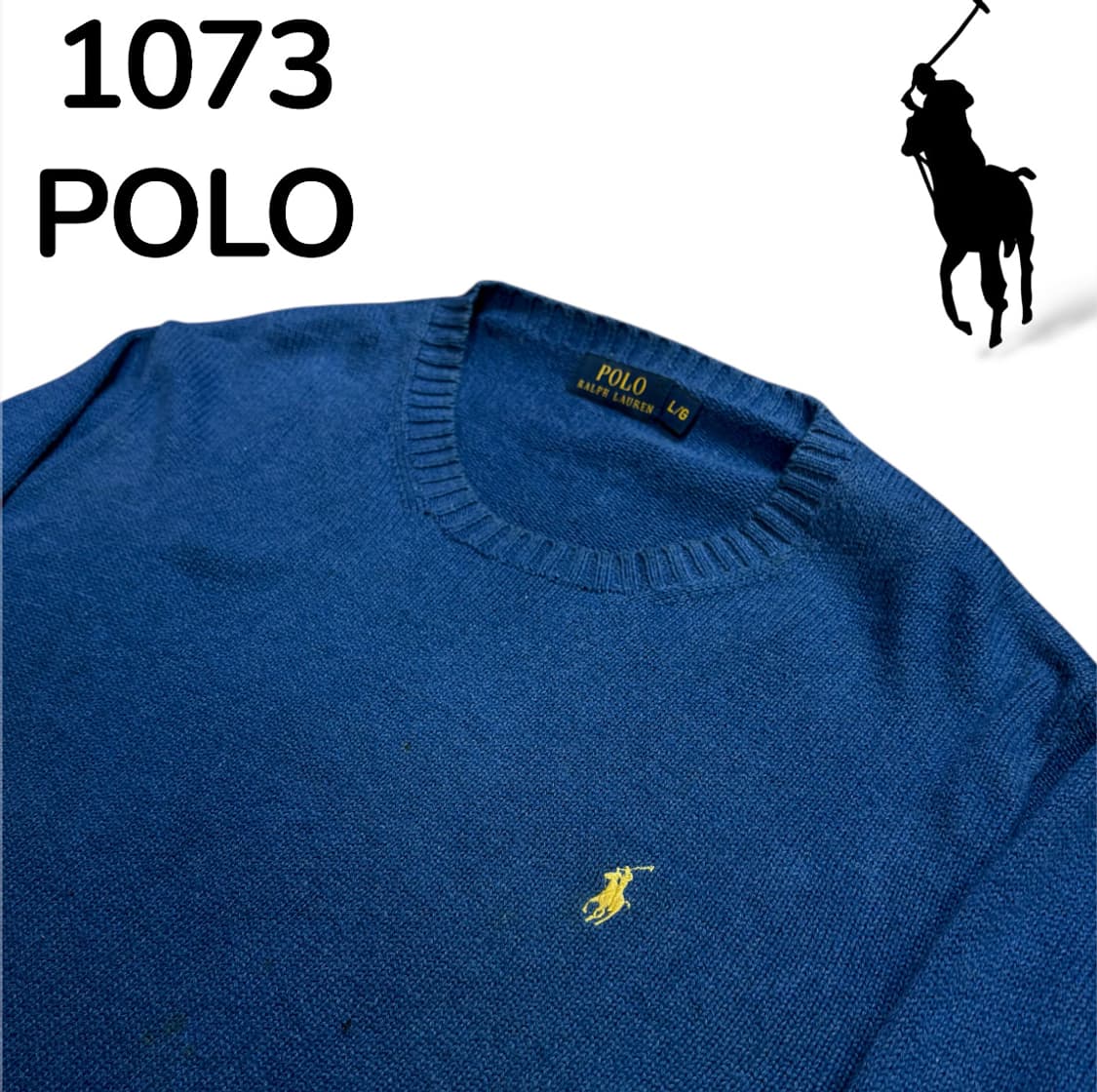 폴로 옐로우 포니 네이비 신형 니트 L 상품이미지4