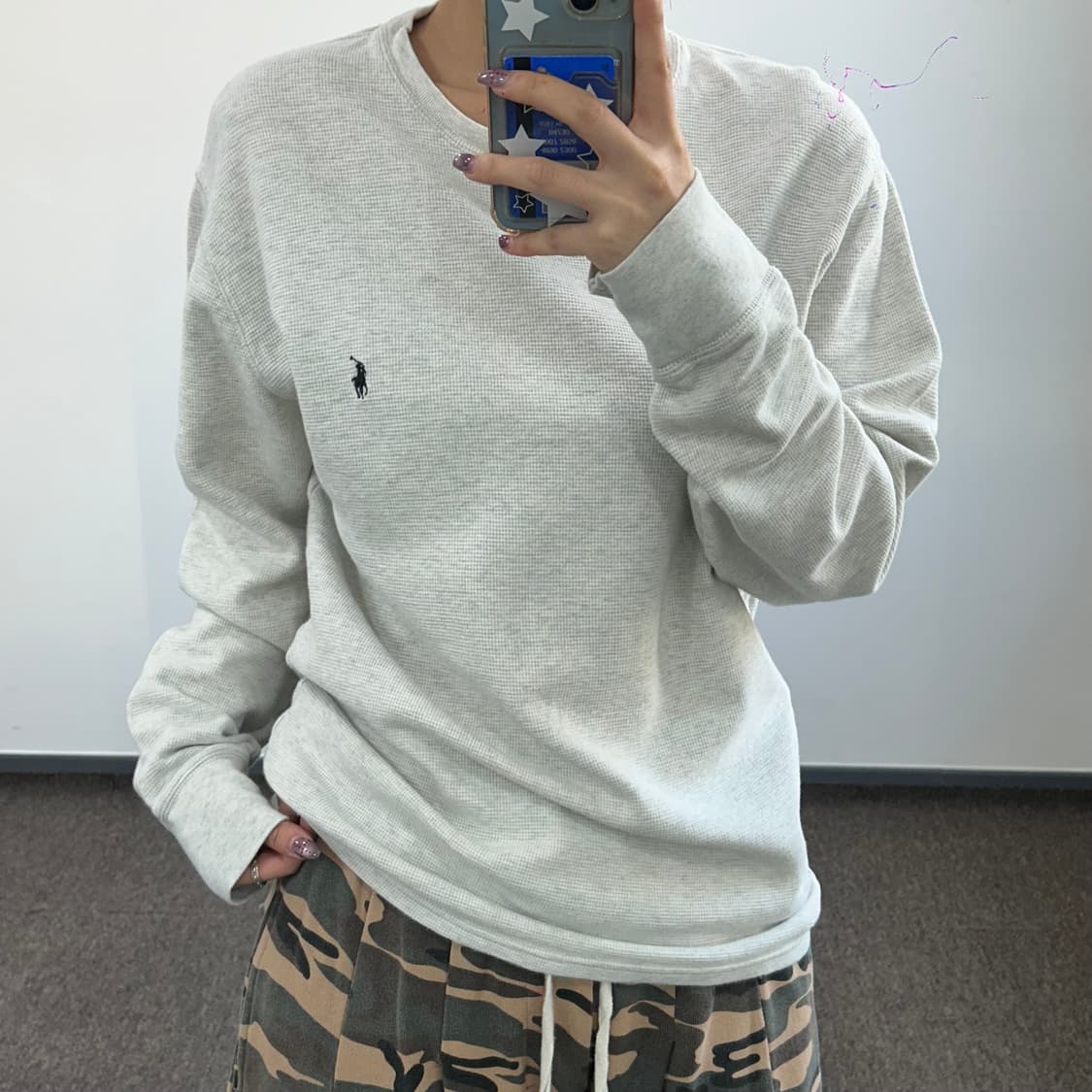 Polo 폴로 블랙포니 연그레이 와플니트 상품이미지1