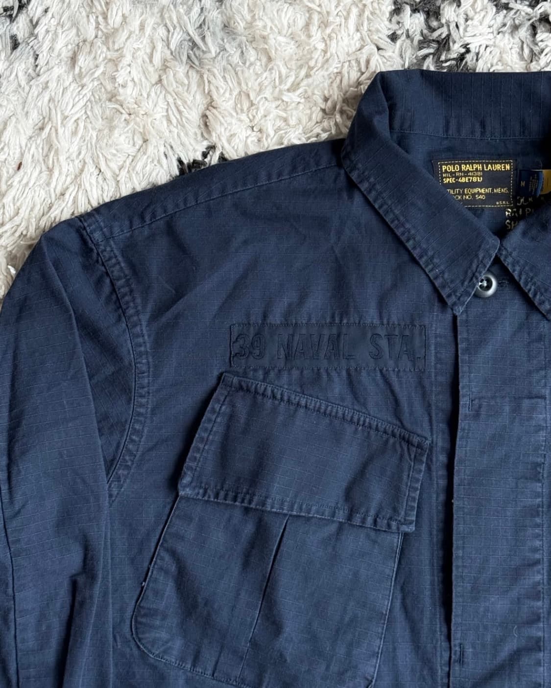 폴로 랄프로렌 - 밀리터리 네이비 립스탑 정글 퍼티그 자켓 새상품 상품이미지3