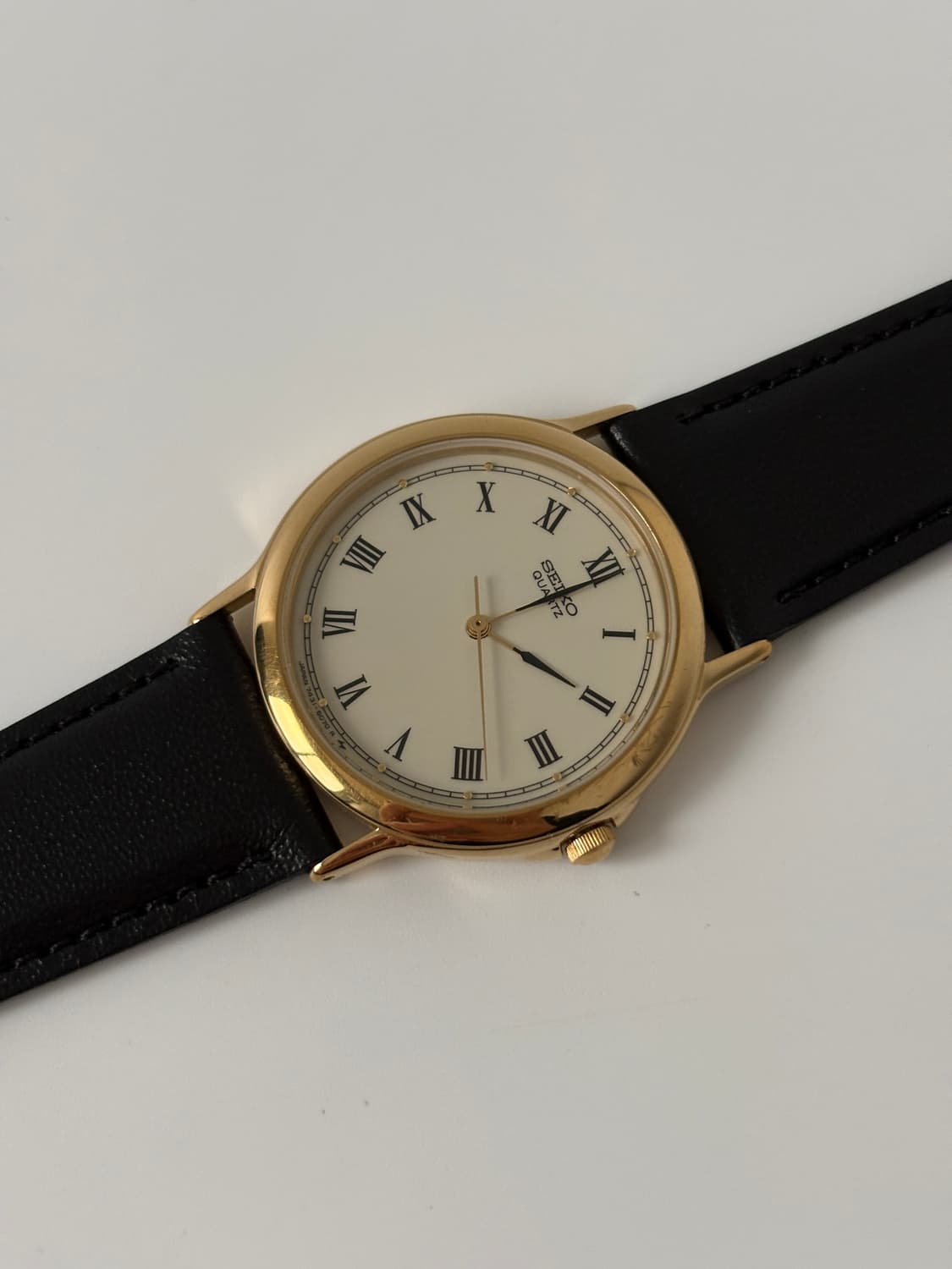 세이코 1980년대 로만 인덱스 골드 쿼츠 남성 상품이미지4